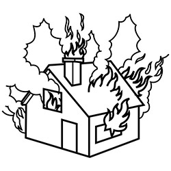 incendio de un casa en el cuento de fantasmas