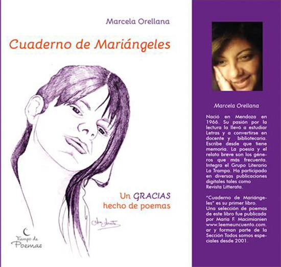 Tapa del Libro Cuaderno de Mariángeles de Marcela Orellana